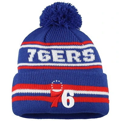 Men's New Era Royal Philadelphia 76ers Classic Cuffed Knit Hat with Pom