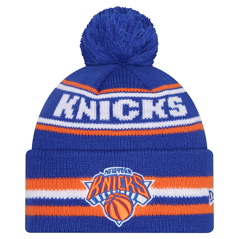 Men's New Era Blue New York Knicks Classic Cuffed Knit Hat with Pom