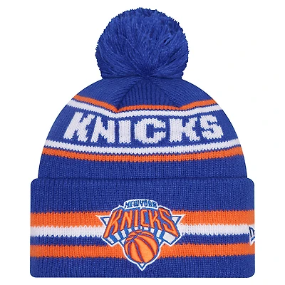 Men's New Era Blue New York Knicks Classic Cuffed Knit Hat with Pom