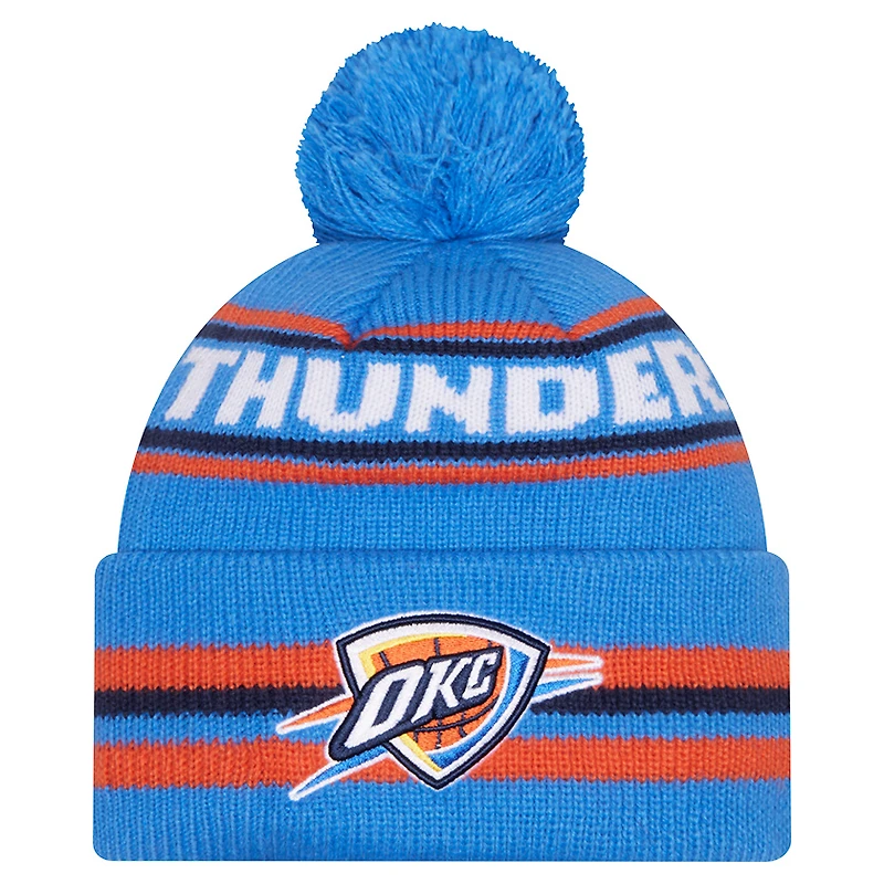 Men's New Era Blue Oklahoma City Thunder Classic Cuffed Knit Hat with Pom