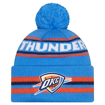 Men's New Era Blue Oklahoma City Thunder Classic Cuffed Knit Hat with Pom