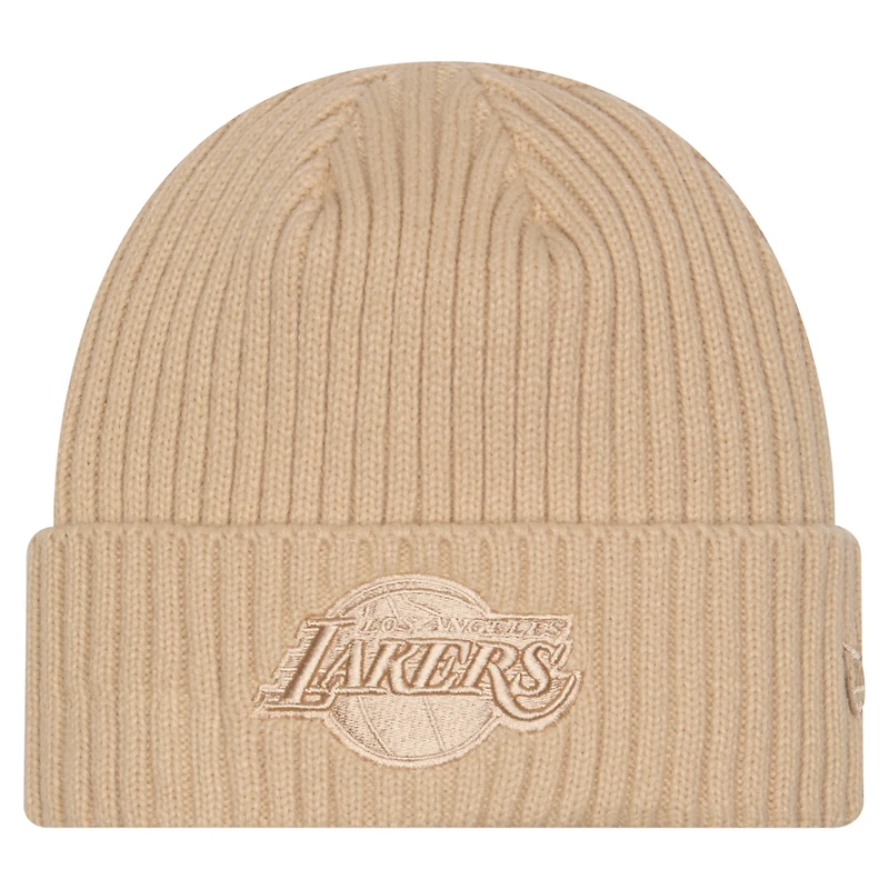 Men's New Era  Tan Los Angeles Lakers Color Pack Cuffed Knit Hat