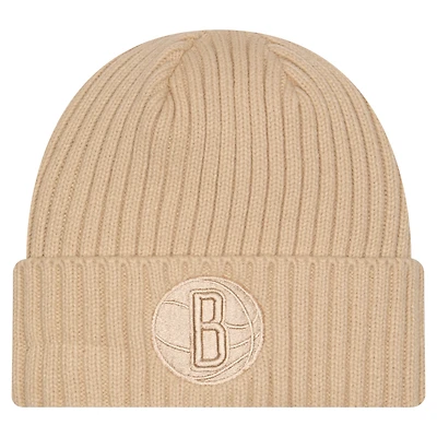 Men's New Era  Tan Brooklyn Nets Color Pack Cuffed Knit Hat