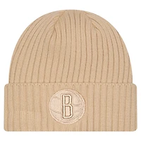 Men's New Era  Tan Brooklyn Nets Color Pack Cuffed Knit Hat