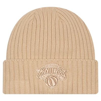 Men's New Era  Tan New York Knicks Color Pack Cuffed Knit Hat
