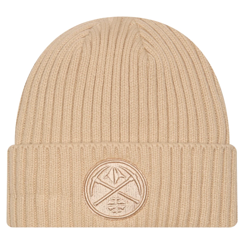Men's New Era Tan Denver Nuggets Color Pack Cuffed Knit Hat