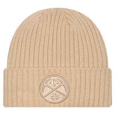 Men's New Era  Tan Denver Nuggets Color Pack Cuffed Knit Hat