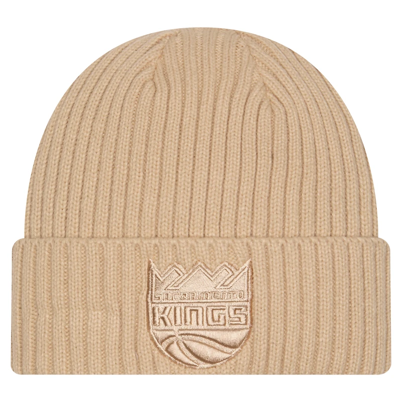Men's New Era  Tan Sacramento Kings Color Pack Cuffed Knit Hat
