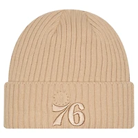 Men's New Era  Tan Philadelphia 76ers Color Pack Cuffed Knit Hat