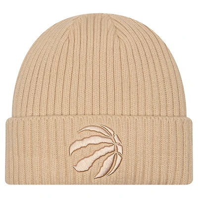 Men's New Era  Tan Toronto Raptors Color Pack Cuffed Knit Hat