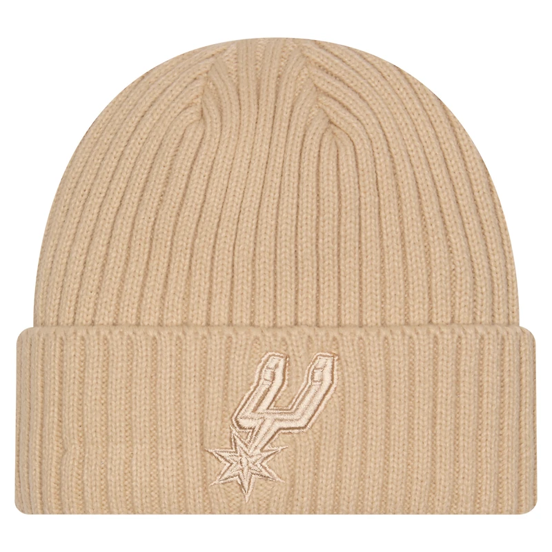 Men's New Era  Tan San Antonio Spurs Color Pack Cuffed Knit Hat