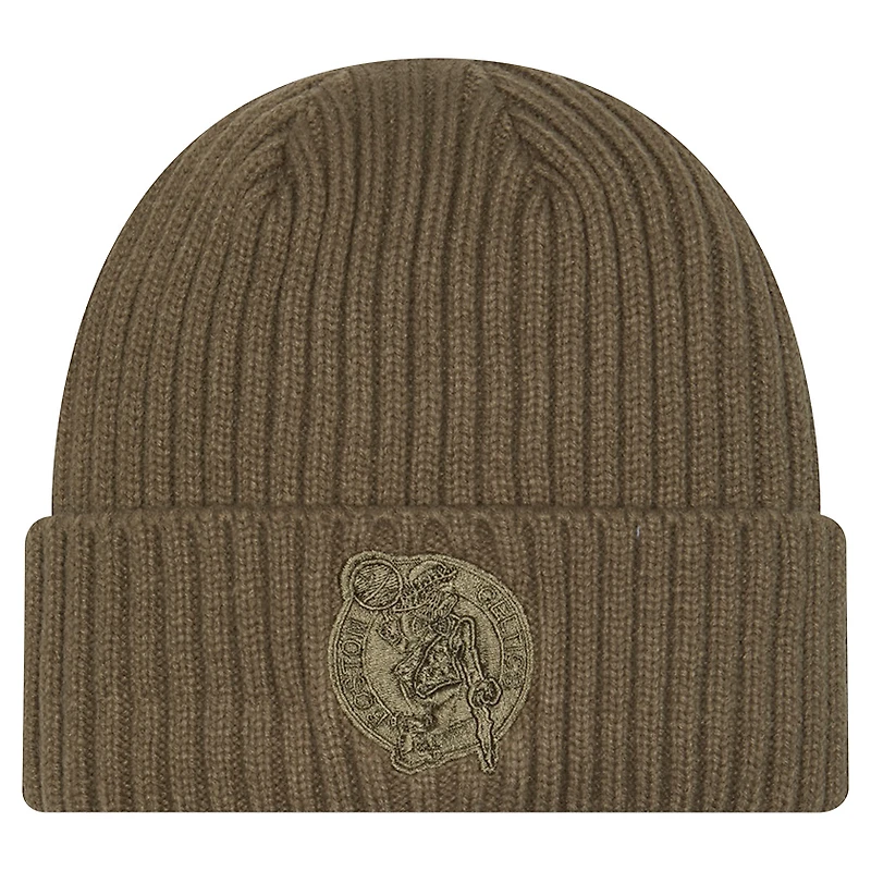 Men's New Era Olive Boston Celtics Color Pack Cuffed Knit Hat