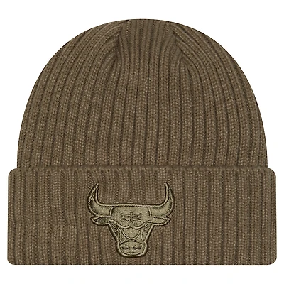 Men's New Era Olive Chicago Bulls Color Pack Cuffed Knit Hat