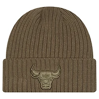 Men's New Era Olive Chicago Bulls Color Pack Cuffed Knit Hat