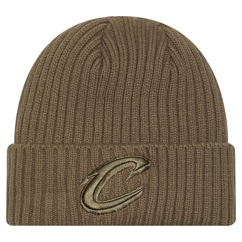 Men's New Era Olive Cleveland Cavaliers Color Pack Cuffed Knit Hat