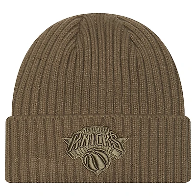 Men's New Era Olive New York Knicks Color Pack Cuffed Knit Hat