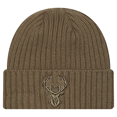 Men's New Era Olive Milwaukee Bucks Color Pack Cuffed Knit Hat
