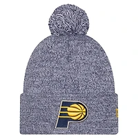 Men's New Era Navy Indiana Pacers Marled Cuffed Knit Hat with Pom