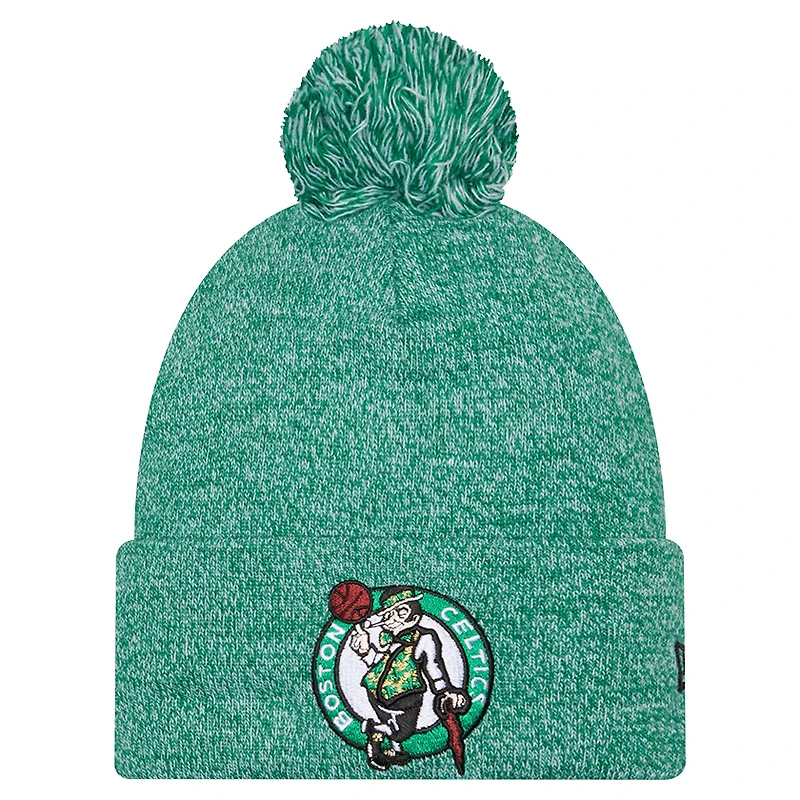 Men's New Era Kelly Green Boston Celtics Marled Cuffed Knit Hat with Pom