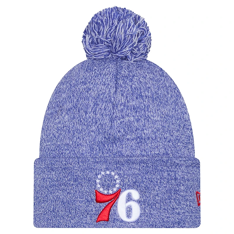 Men's New Era Royal Philadelphia 76ers Marled Cuffed Knit Hat with Pom