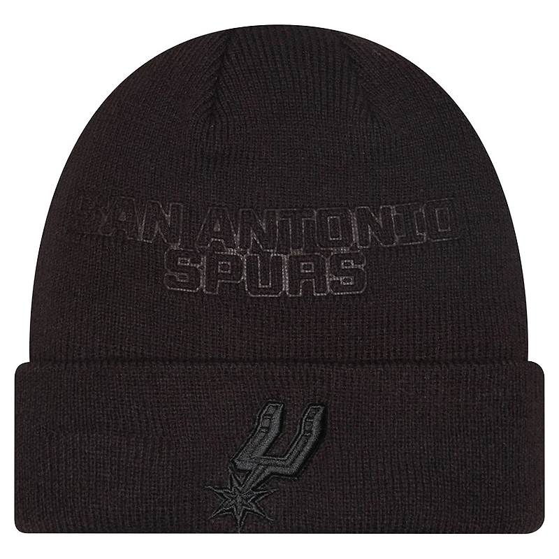 Men's New Era Black San Antonio Spurs Tonal Cuffed Knit Hat