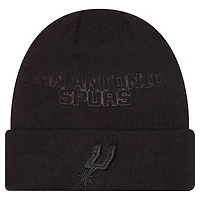 Men's New Era Black San Antonio Spurs Tonal Cuffed Knit Hat