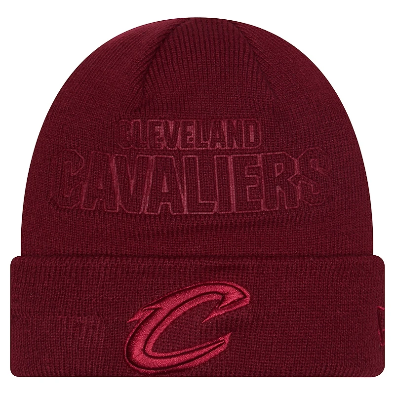 Men's New Era Wine Cleveland Cavaliers Tonal Cuffed Knit Hat