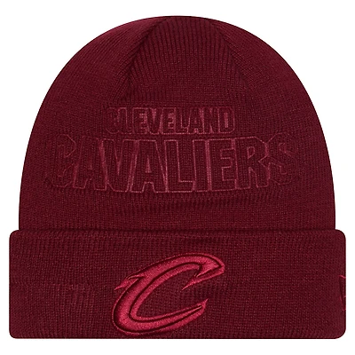 Men's New Era Wine Cleveland Cavaliers Tonal Cuffed Knit Hat