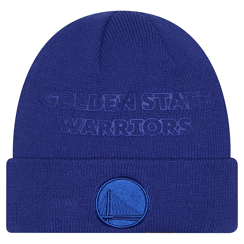 Men's New Era Royal Golden State Warriors Tonal Cuffed Knit Hat
