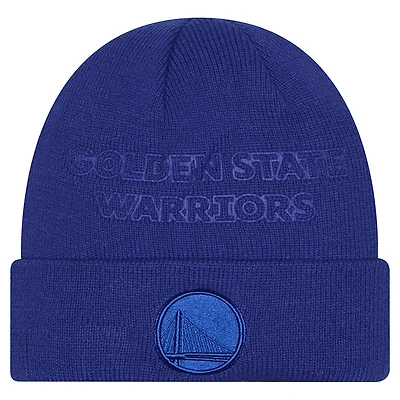 Men's New Era Royal Golden State Warriors Tonal Cuffed Knit Hat