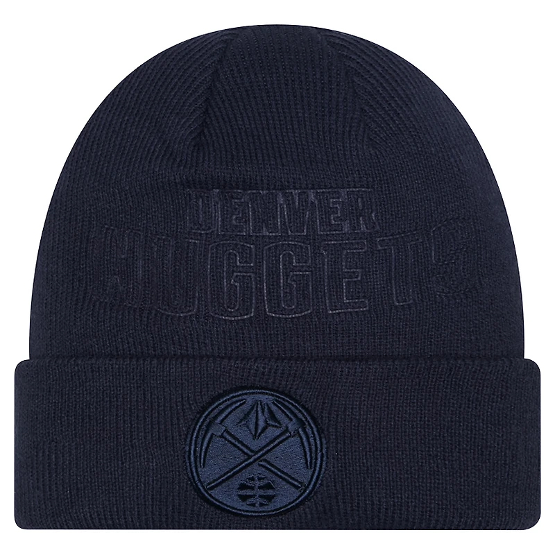 Men's New Era Navy Denver Nuggets Tonal Cuffed Knit Hat