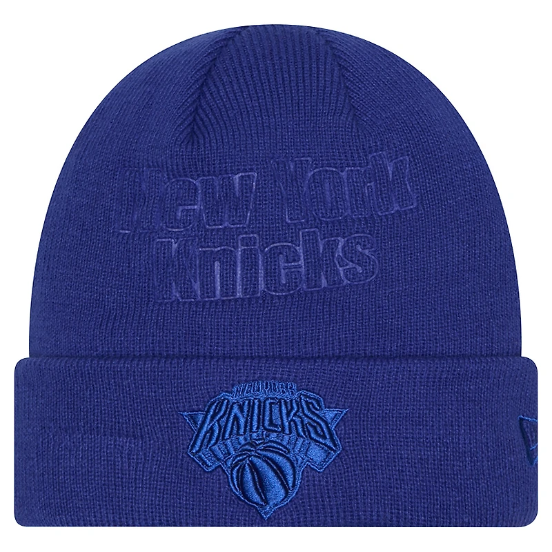 Men's New Era Blue New York Knicks Tonal Cuffed Knit Hat