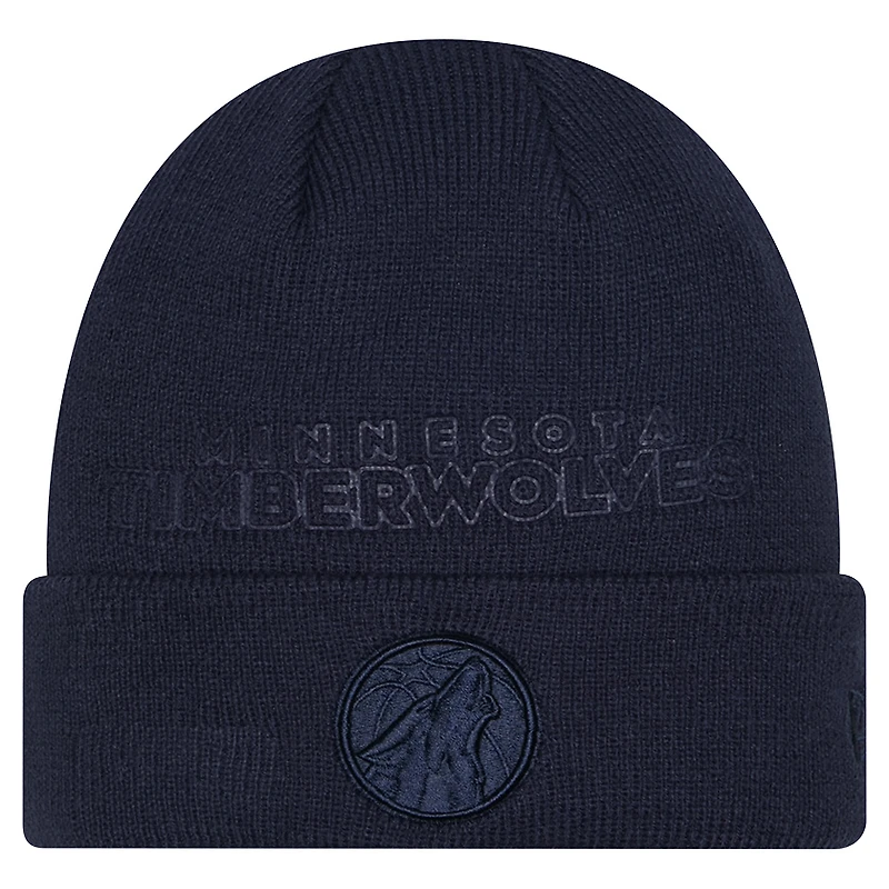 Men's New Era Navy Minnesota Timberwolves Tonal Cuffed Knit Hat