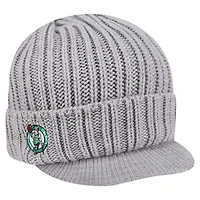 Men's New Era  Heather Gray Boston Celtics Cuffed Knit Hat with Visor