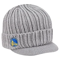 Men's New Era  Heather Gray Golden State Warriors Cuffed Knit Hat with Visor