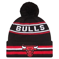 Youth New Era Black Chicago Bulls Classic Cuffed Knit Hat with Pom