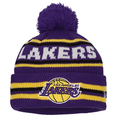 Youth New Era Purple Los Angeles Lakers Classic Cuffed Knit Hat with Pom