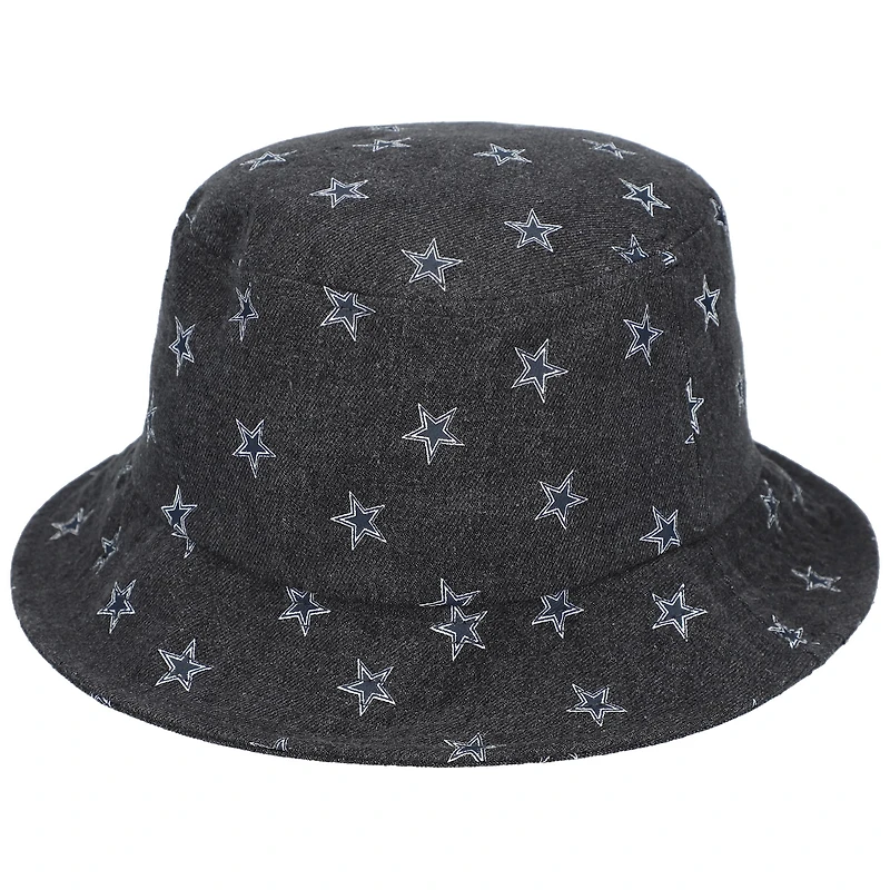 Women's The Wild Collective  Black Dallas Cowboys Denim Bucket Hat