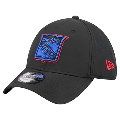 Men's New Era Black New York Rangers Night 39THIRTY Flex Hat