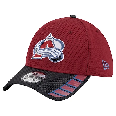Men's New Era  Burgundy Colorado Avalanche Visor Hit 39THIRTY Flex Hat