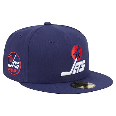 Men's New Era  Navy Winnipeg Jets Deceptor 59FIFTY Fitted Hat