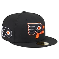Men's New Era  Black Philadelphia Flyers Deceptor 59FIFTY Fitted Hat