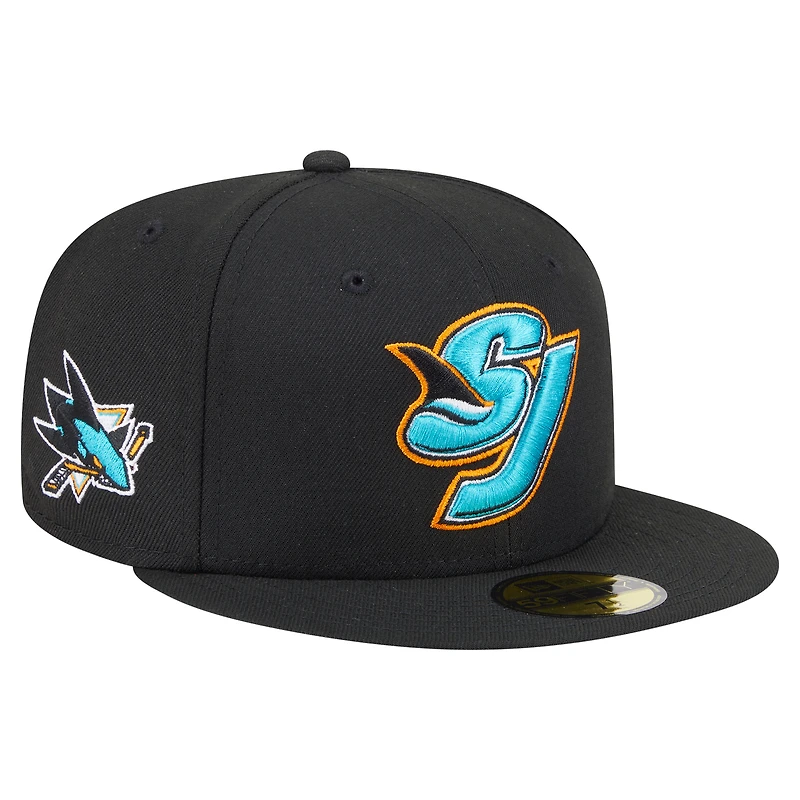 Men's New Era  Black San Jose Sharks Deceptor 59FIFTY Fitted Hat