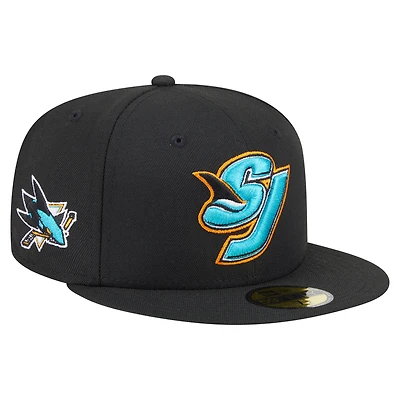 Men's New Era  Black San Jose Sharks Deceptor 59FIFTY Fitted Hat