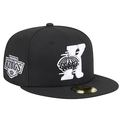 Men's New Era  Black Los Angeles Kings Deceptor 59FIFTY Fitted Hat