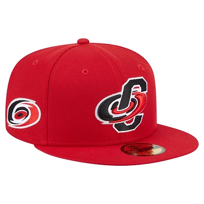 Men's New Era  Red Carolina Hurricanes Deceptor 59FIFTY Fitted Hat
