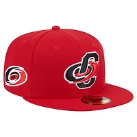 Men's New Era  Red Carolina Hurricanes Deceptor 59FIFTY Fitted Hat