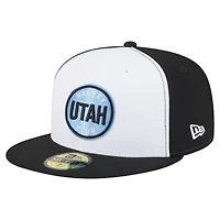 Men's New Era White/Black Utah Mammoth Repeat Two-Tone 59FIFTY Fitted Hat