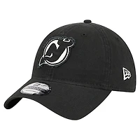 Men's New Era  Black New Jersey Devils Stamp Fabric Applique 9TWENTY Adjustable Hat