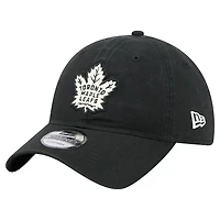 Men's New Era  Black Toronto Maple Leafs Stamp Fabric Applique 9TWENTY Adjustable Hat